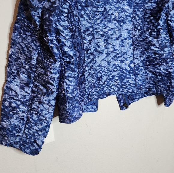 Chico's ruched blue zip blazer jacket - Picture 8 of 17